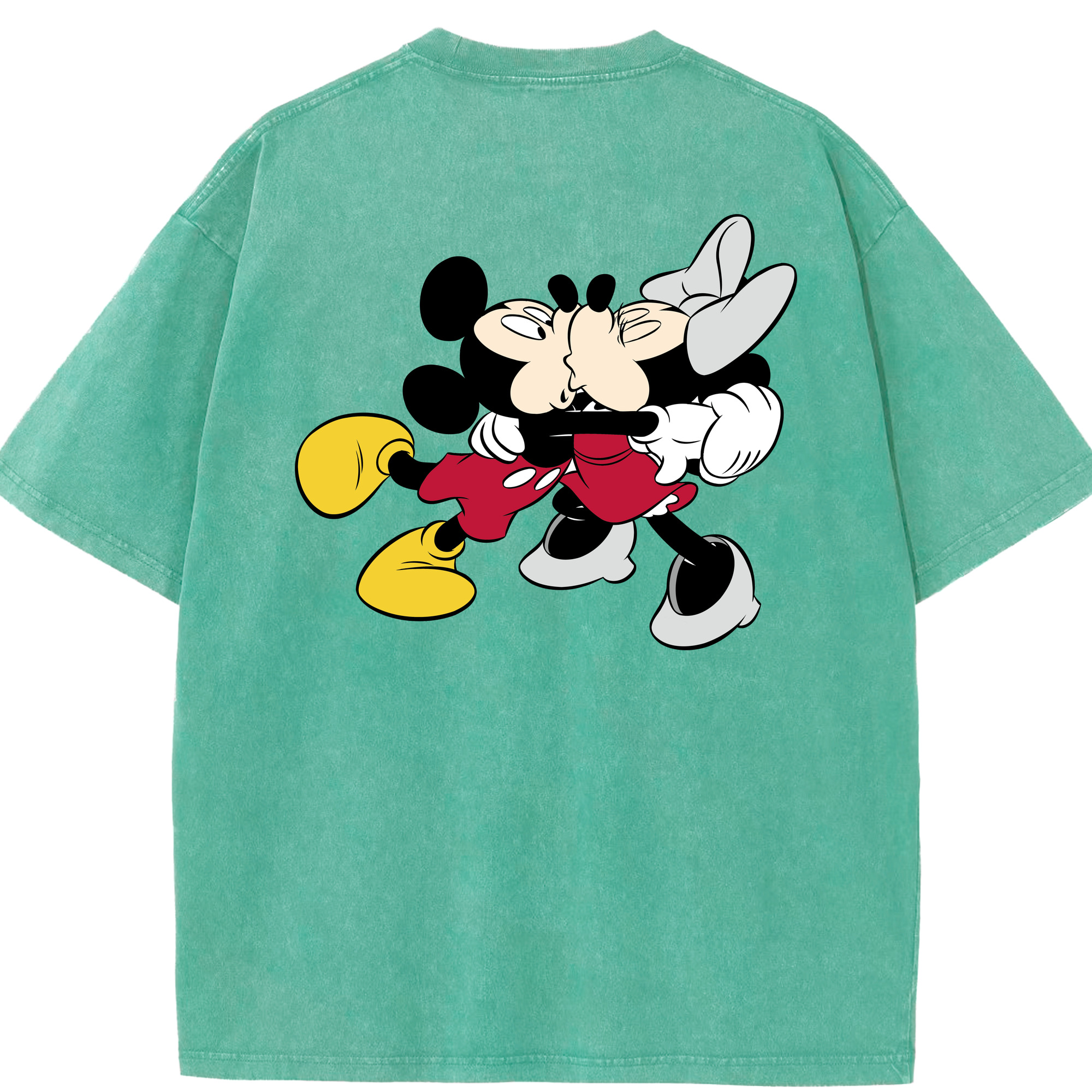 （画像用） ミッキーマウス Mickey Mouse 綿100% ヴィンテージ風 半袖Tシャツ（背面プリント）